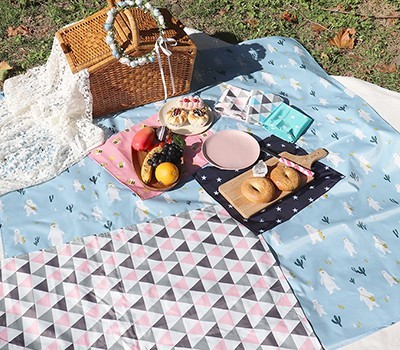 [국내제작] NEW 핸드메이드 양면 방수 피크닉 캠핑 매트 돗자리-중